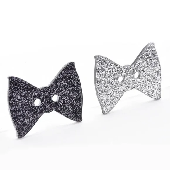 New Call It Spring 2 Piece Sparkly Shoe Ornaments - Picture 2 of 11